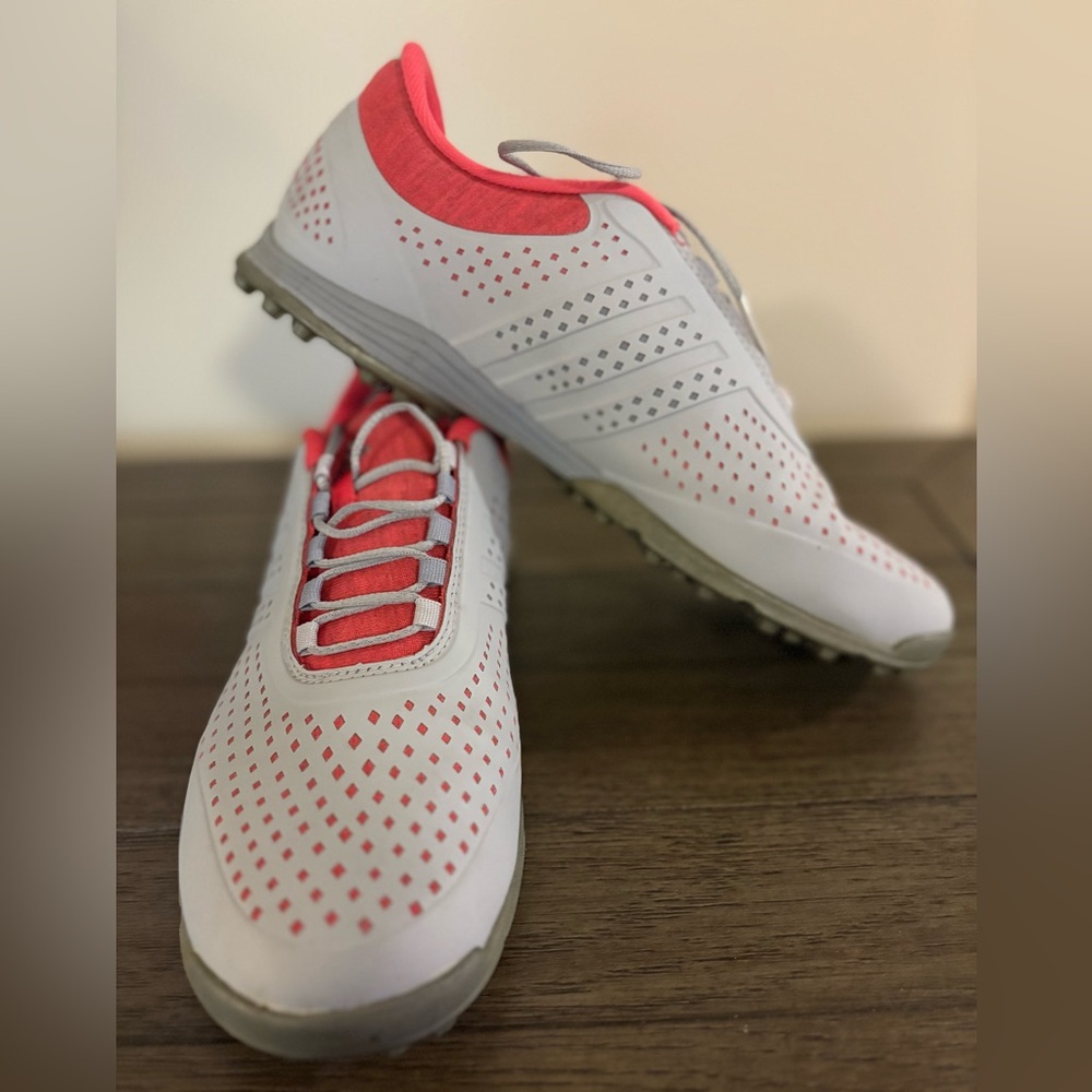SOLD Adidas Grey and Pink Athletic Shoes with Breathable Design